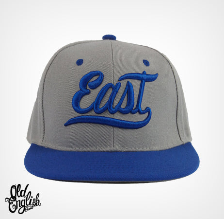 East OE Grey & Blue Snapback - Old English Brand