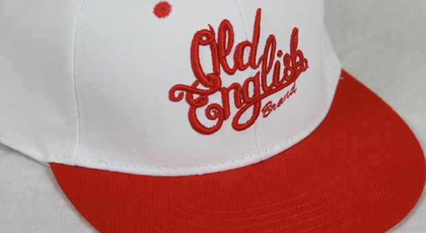 Members Only OE White & Red Snapback - Old English Brand